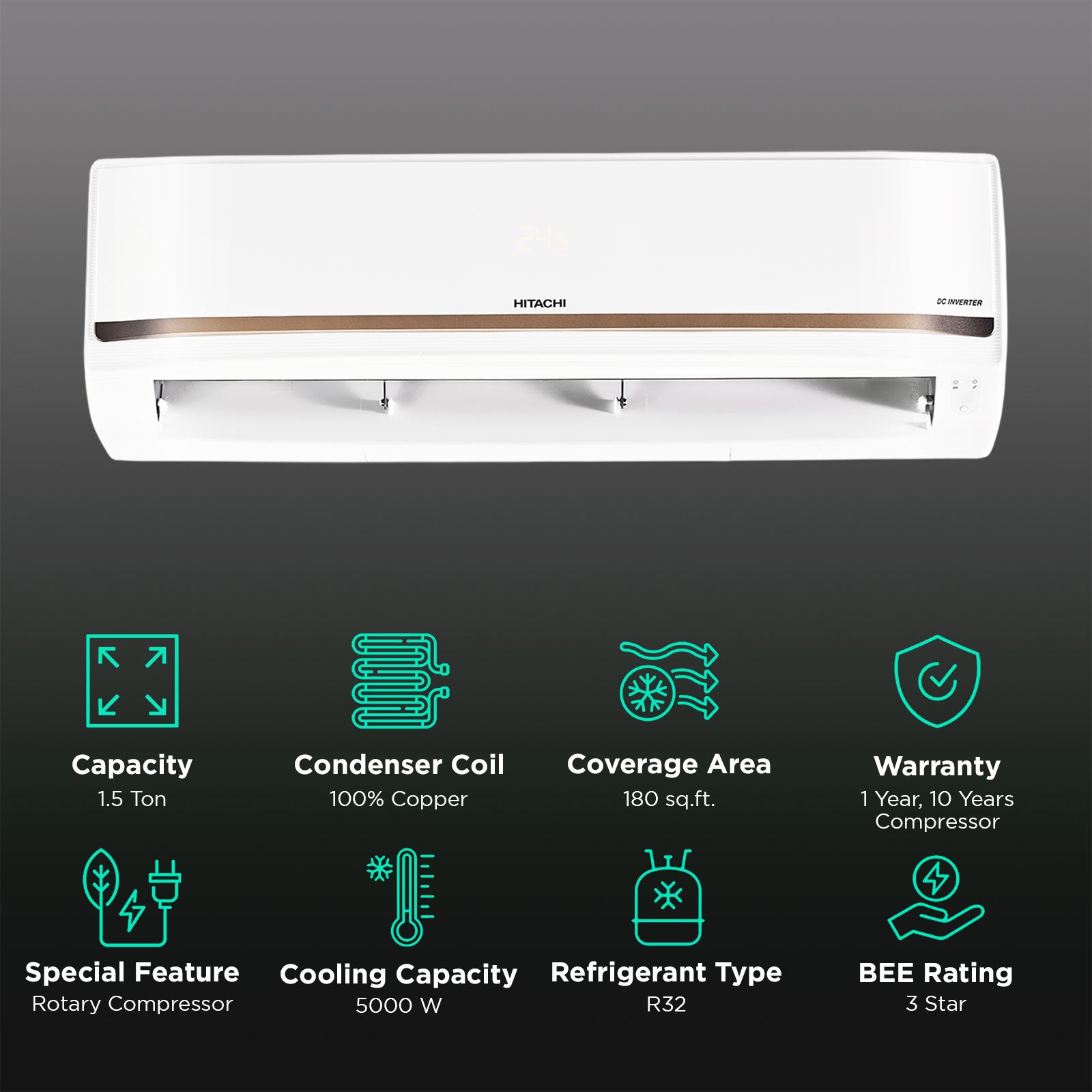 Buy HITACHI iZen 3500STXL Convertible 1.5 Ton 3 Star Inverter